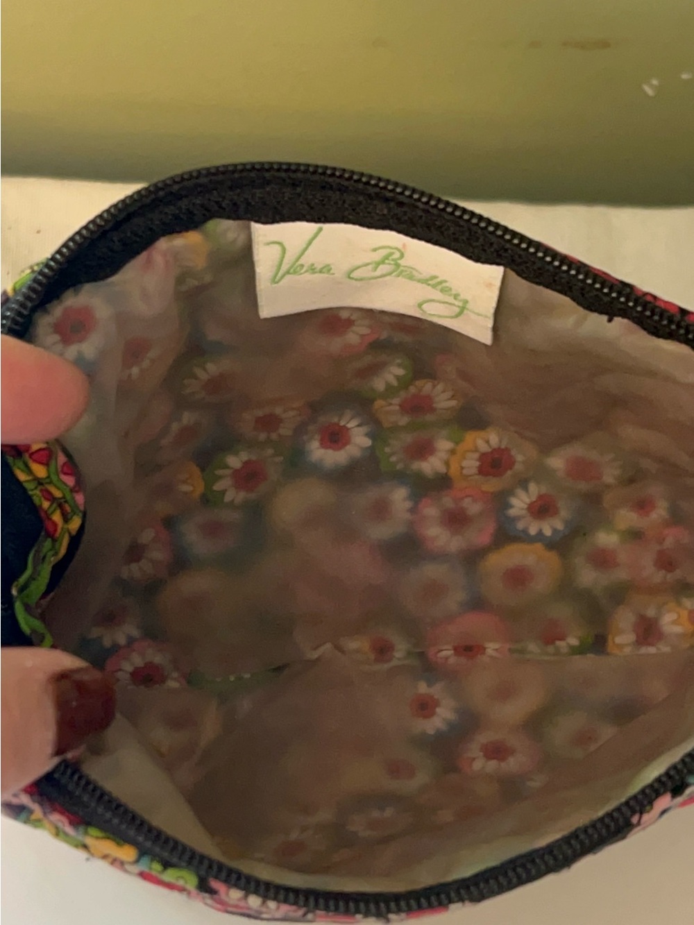 Vera Bradley cosmetic makeup bag in the retired Symphony in Hue pattern - Picture 3 of 5